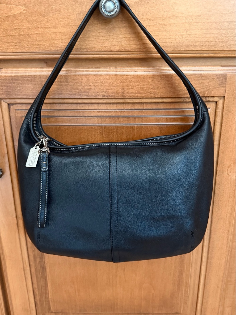 Vintage Y2K Coach Black Pebbled Leather Ergo Hobo Shoulder Bag 9219
